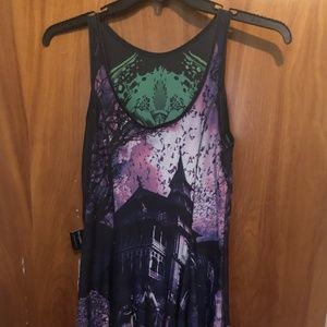 Cthulhu VS Haunted House Purple Inside Out Dress L
